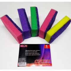 NEON  Губка бытовая 5-шт