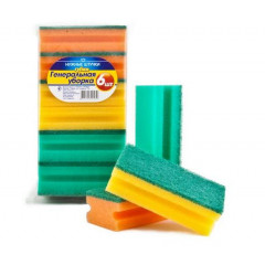 Губка бытовая с чистящим слоем Генеральная уборка 6 шт/24 120*60*40