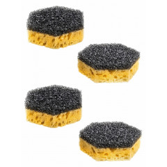 NEON Губки для посуды  4шт ТЕФЛОНЧИК Коричневый Коралл  шестигранник /36