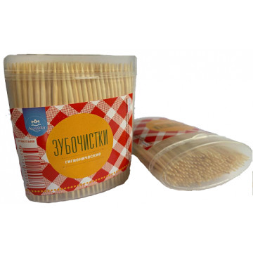 Зубочистка 200шт. овальная банка  12/600  АкваМаг